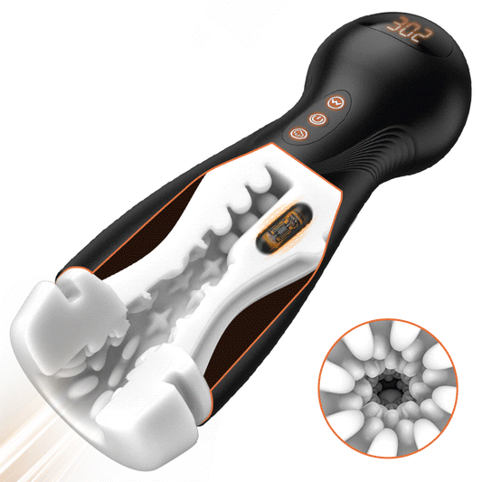 SolaceX - 8 Sucking 10 Vibrating One Touch Orgasm Digital Vacuum Masturbator