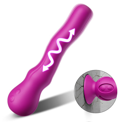 Neue Wriggling-Technologie G-Punkt Vibrator für Klitoris & Anal mit abnehmbarer Saugnapf-Basis