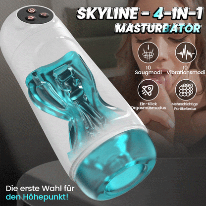 Skyline-10 Saugvibrationsstufen, Ein-Knopf-Aktivierung, App-gesteuerte Mehrpunktmassage, Masturbator für Männer