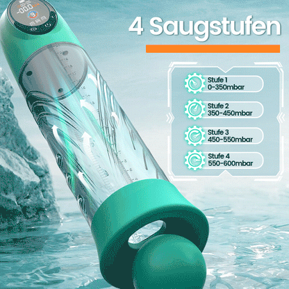 Green Pioneer – Wasser-Penispumpe mit 4 Druckstufen und 9 Saugmodi und LCD-Display
