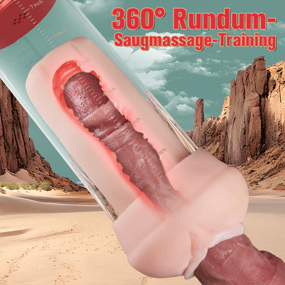 Acmejoy S-HANDE Vagina-förmige Hülle 3 Saug- und 9 vibrierende Penisvergrößerungspumpen