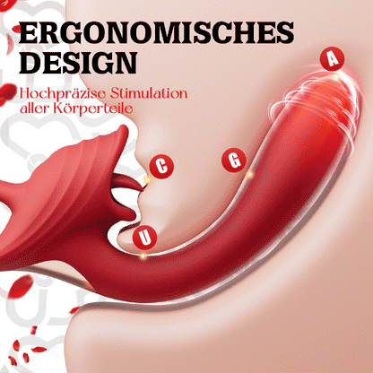 Vibrator mit 7 Vibrationsfrequenzen und Zungenleckfunktion, Fingerring-Design für einfaches Halten