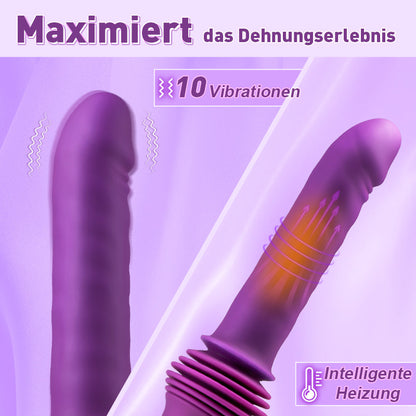 Verbesserter 4,33-Zoll-Extra-Langer Dildo mit 145° Einstellbarer Basis, Erwärmung und Vibration