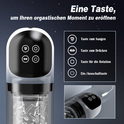 7 Saugen Dual-Temperatur SPA Boner Enlarger 7 Rotierende 360° Massage Masturbator