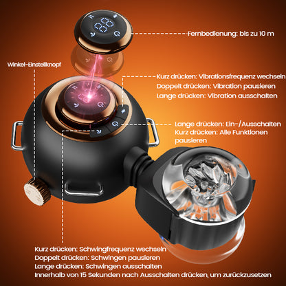 【Blitzangebot: 30 % RABATT】Hazel - Tragbarer Masturbator für Männer 3-in-1 mit 9-facher Stoß-, Rotations- und Vibrationsfunktion Silikonhülle