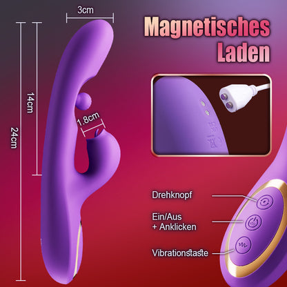 Zungenleck-Klitorisstimulator G-Punkt-Vibrator mit 360°-Rotation und Reibekugel