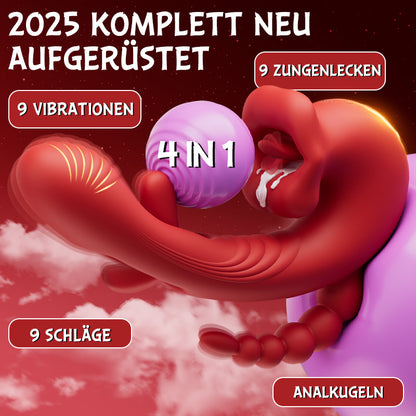 Little Angel – 9-Frequenz-Beißen, Vibrieren, Schlagen, Stimulieren von Klitoris, Vagina und Anus gleichzeitig