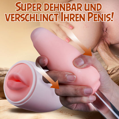 S-HANDE Realistischer Oralsex Tragbarer eiförmiger manueller Masturbator Orgasmusbegleiter für Zuhause und unterwegs