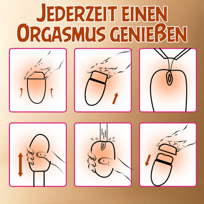 S-HANDE Realistischer Oralsex Tragbarer eiförmiger manueller Masturbator Orgasmusbegleiter für Zuhause und unterwegs