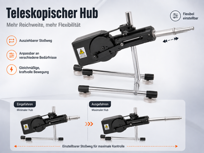 App-gesteuerter, teleskopischer Automatik-Masturbator (Metall) + 1 Phallus + 1 Saugfuß + 1 Verbindungsstück + 1 Masturbator cup